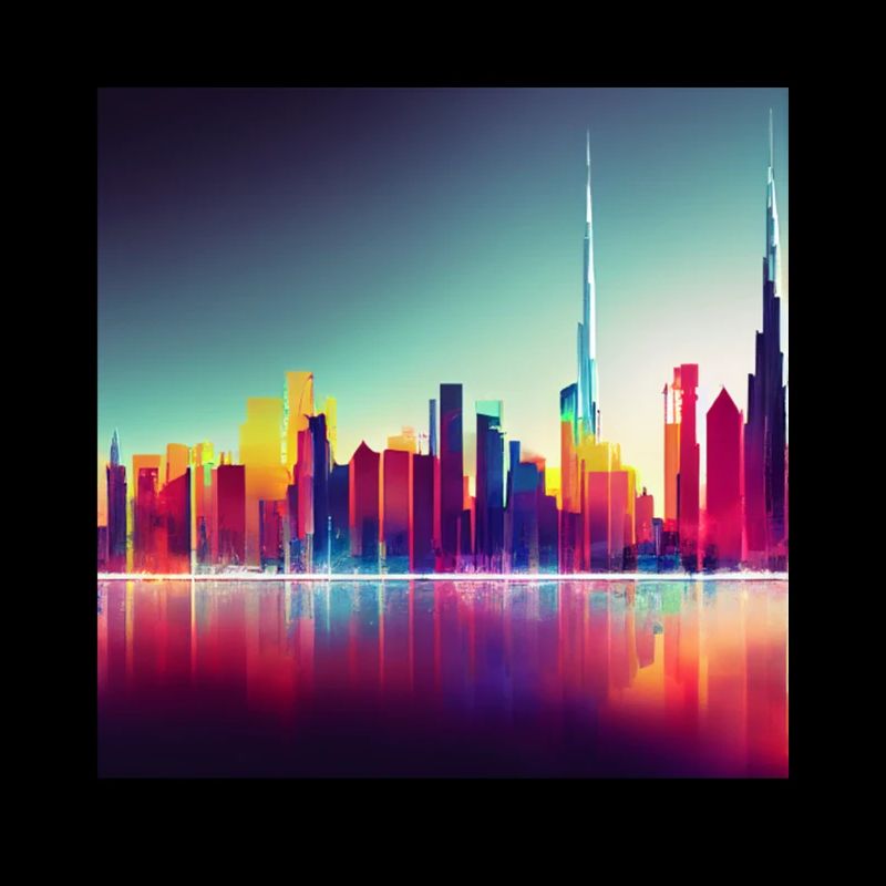 Dubaï silhouette skyline art abstrait