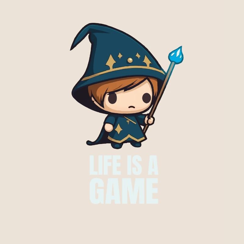 Das Leben Ist Ein Spiel RPG Chibi Zauberer Gamer
