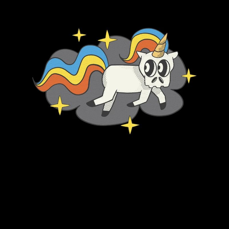 Unicorn Skull Badge Funky Rainbow