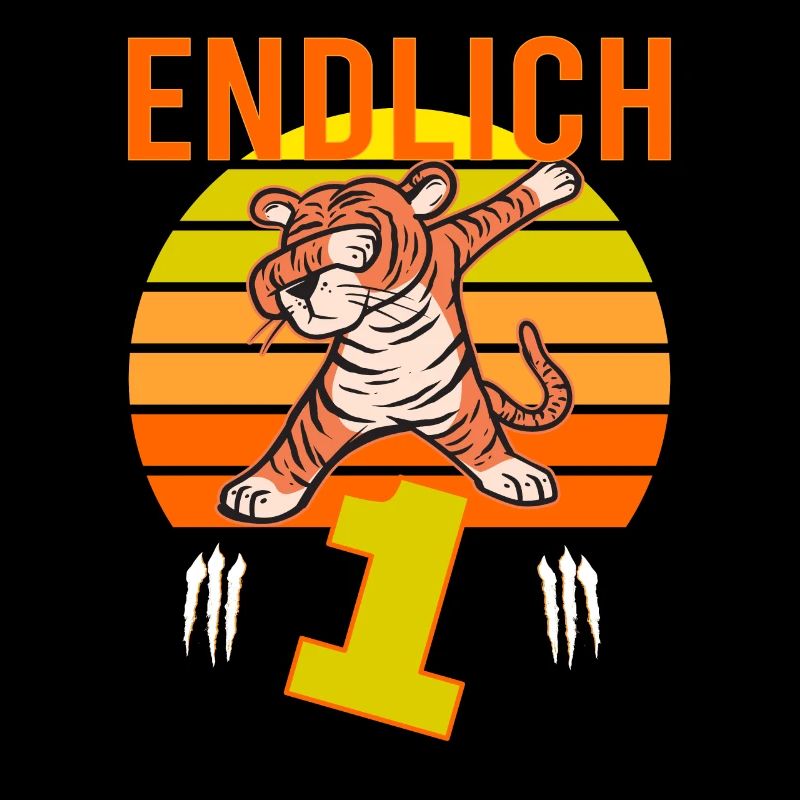 1 Geburtstag Löwe Tiger witzig 1 Jahre Junge