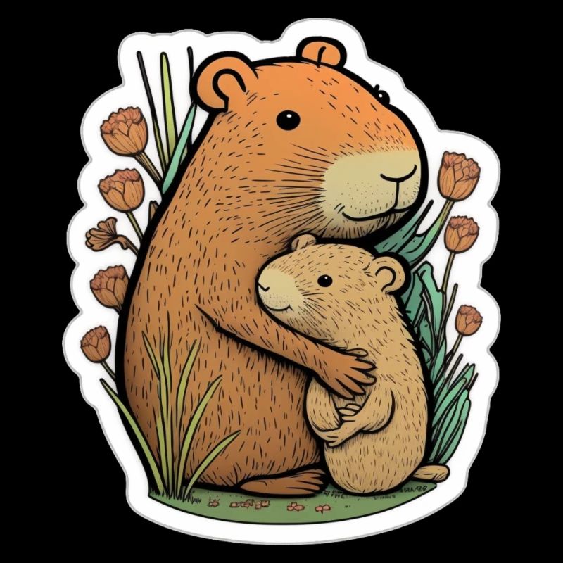 Capybara kuschelt