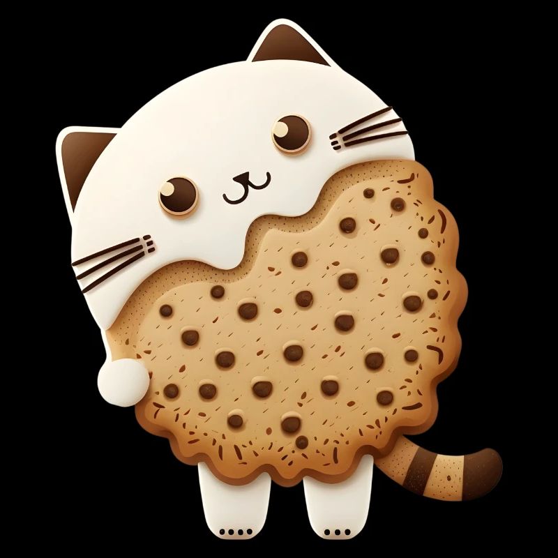 Chat biscuit kawaii aux pépites de chocolat