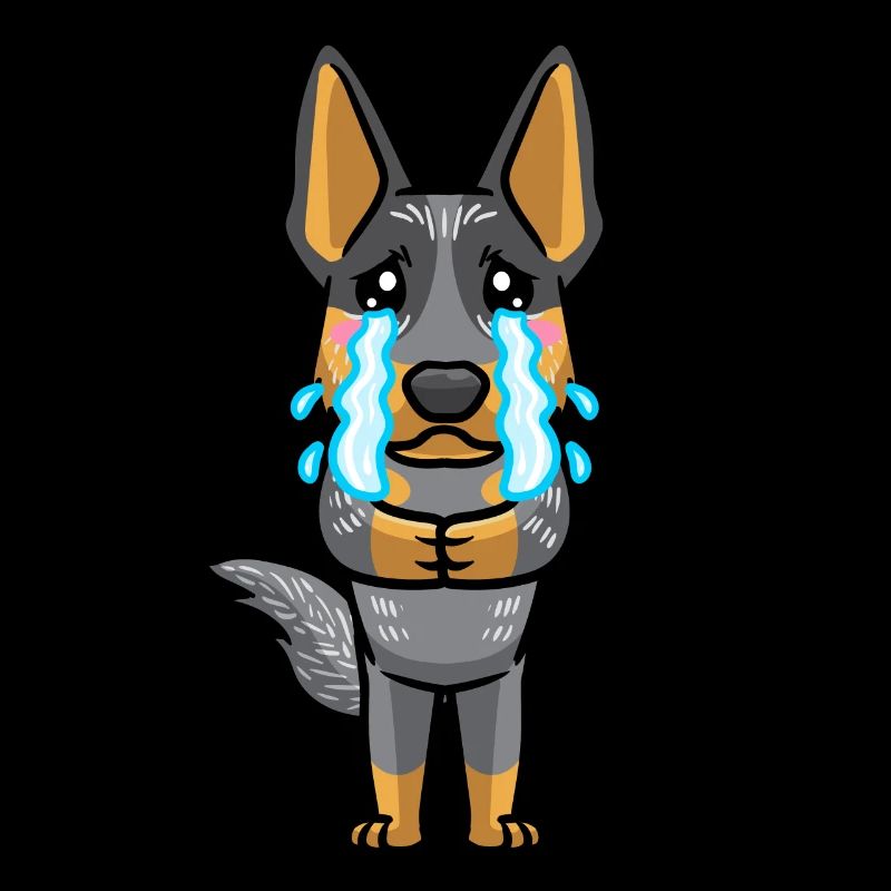 Émoticône Kawaii du bouvier australien Blue Heeler