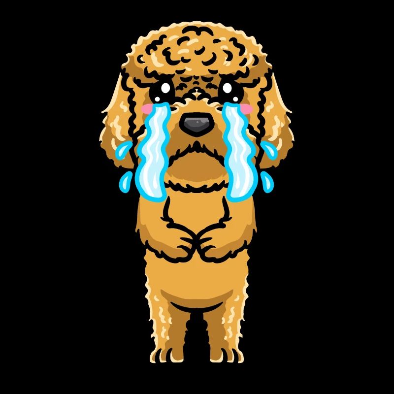 Kawaii Cockapoo Dog Sad Crying Emoticon