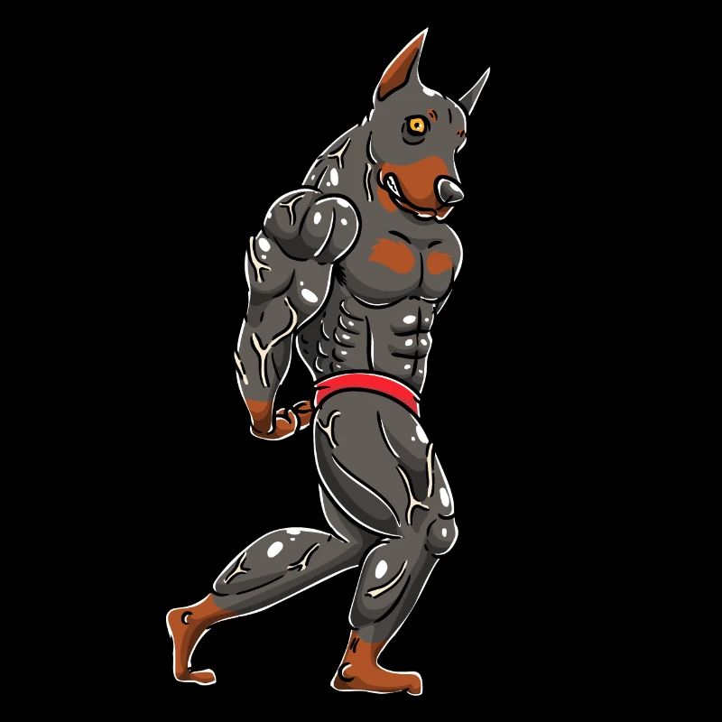 Doberman Dog Gym Bodybuilder