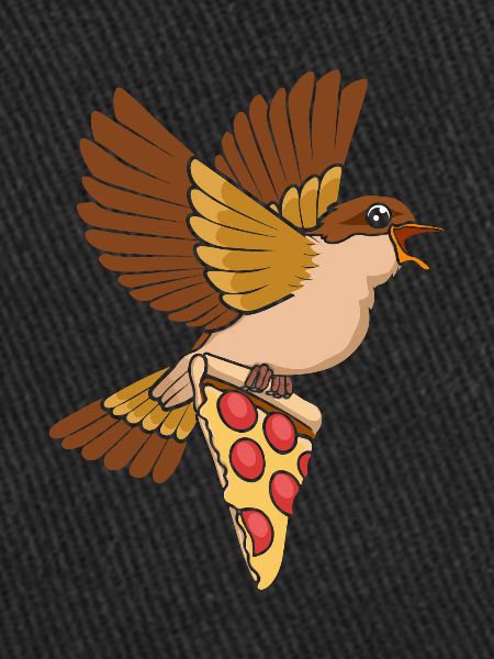 Pizza-Esser Vogelbeobachtung