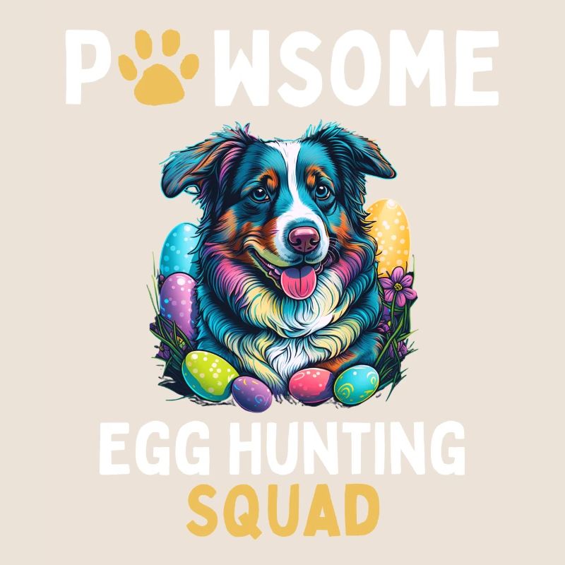 Australian Shepherd Easter Egg Hunting Squad Match