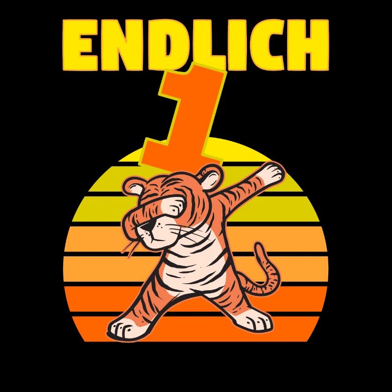 Dabbing Tiger 1 Geburtstag 1 Jahr Löwe witzig dab