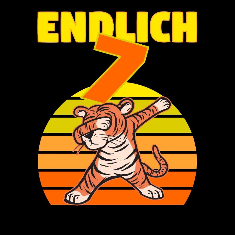 Dabbing Tiger 7 Geburtstag 7 Jahr Löwe witzig dab