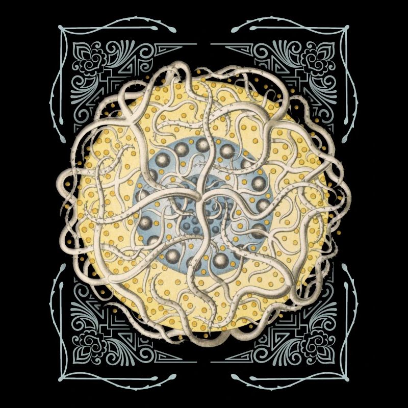 Vintage botanischer Seestern, Mandala-Seestern