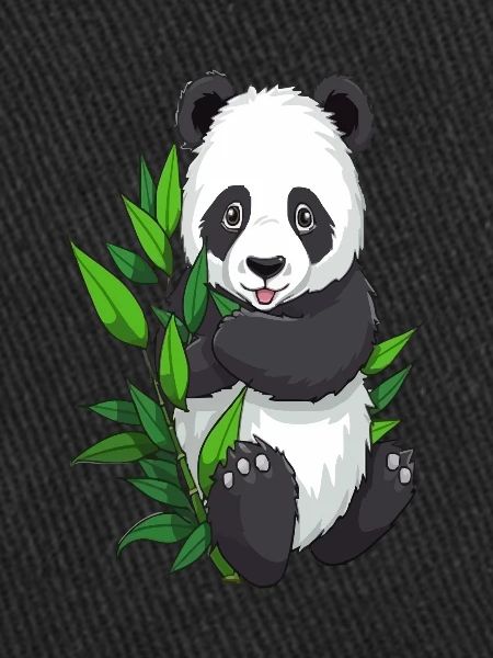 Panda with bamboo branch