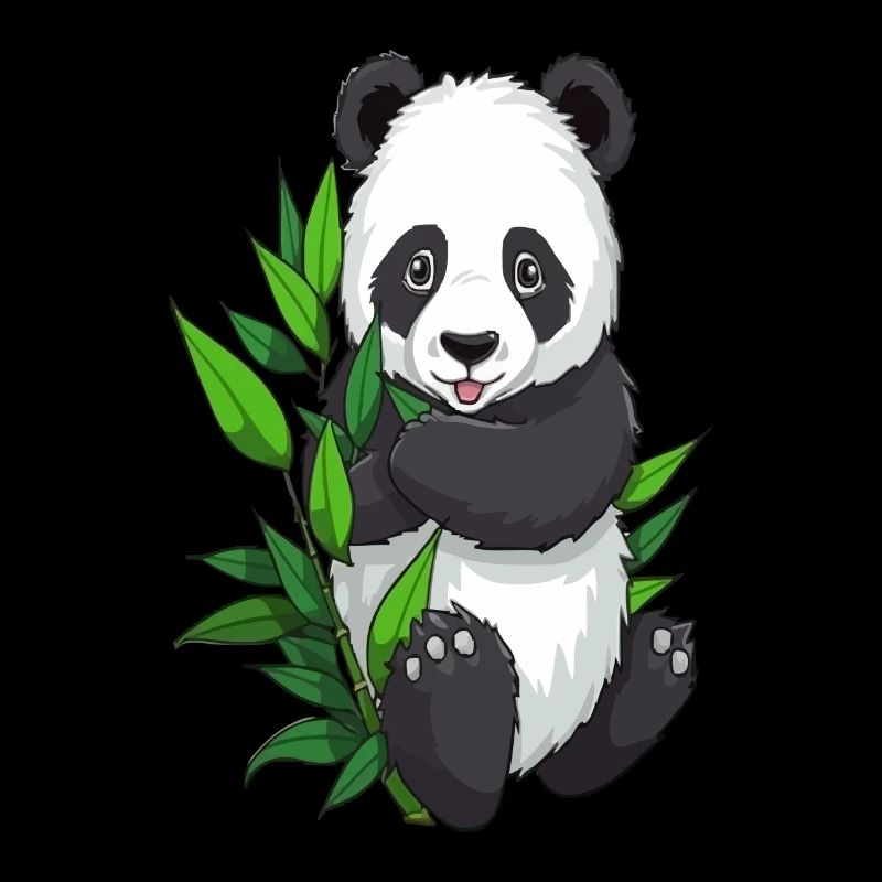 Panda mit Bambuszweig