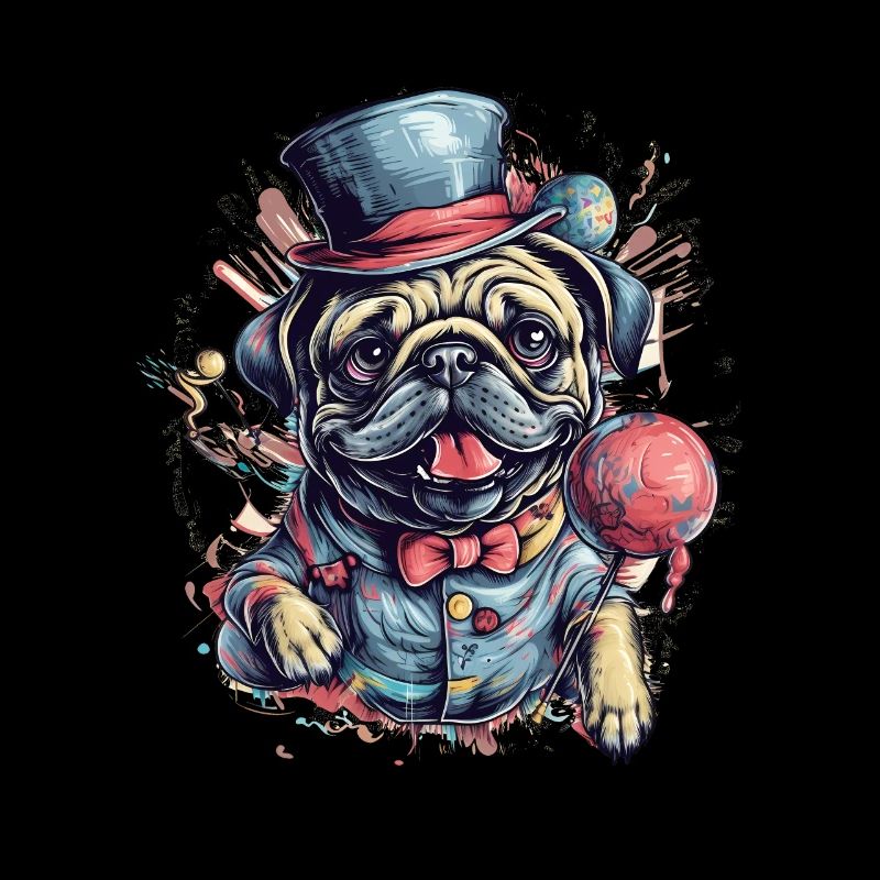 Petit chien carlin mignon