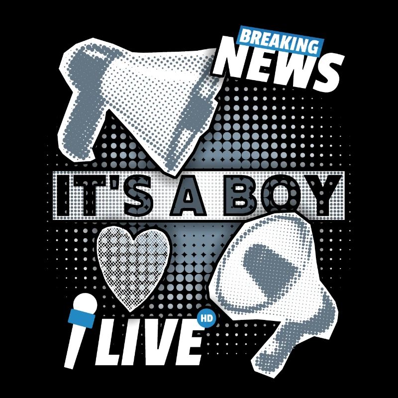 Baby boy, annonce avec mégaphone, It’s-a-Boy