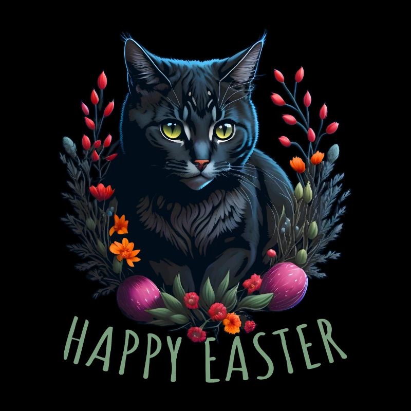 chat mignon à Pâques et au printemps Happy Easter