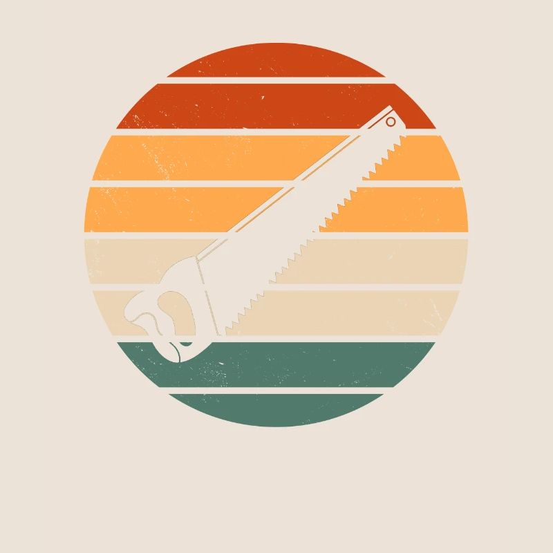 Conception de scie à main rétro