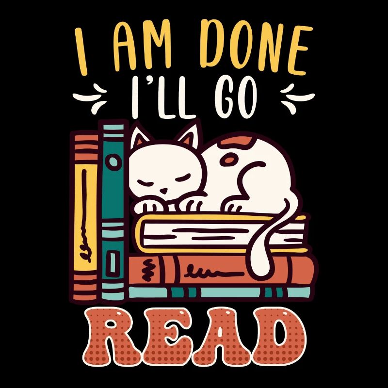 Book lover cat fan bookworm book reader