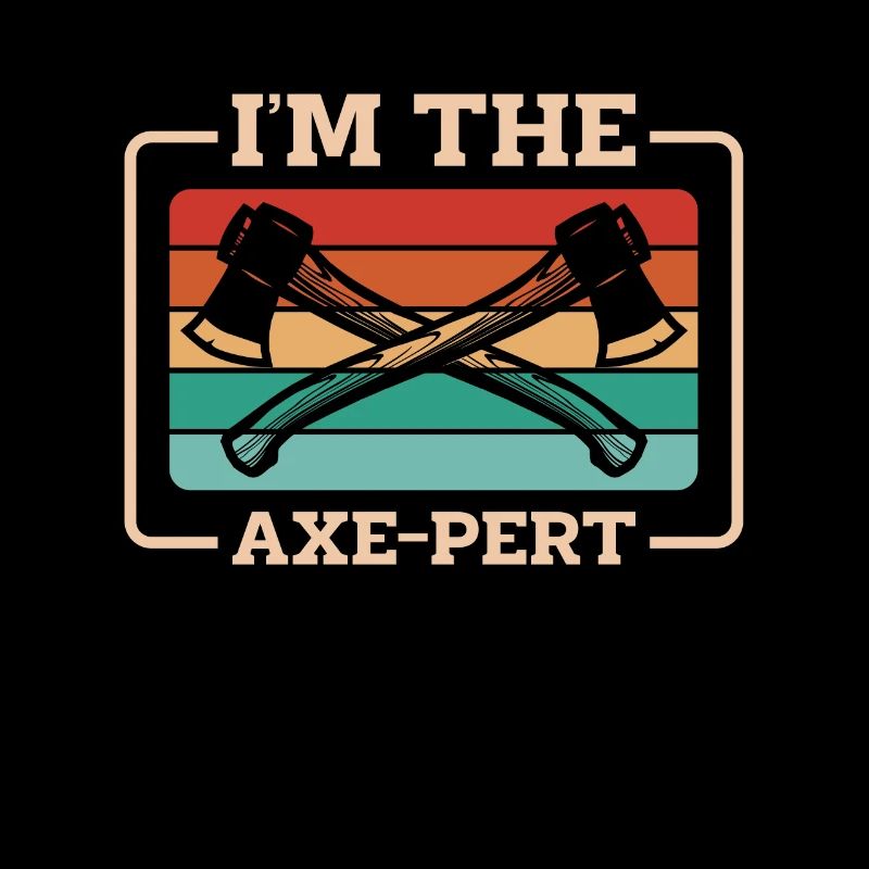 Axe Throwing I'm The Axe-Pert Retro Woodworking