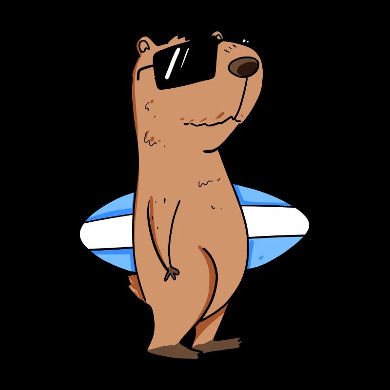 Motif de surfeur Capybara capybara