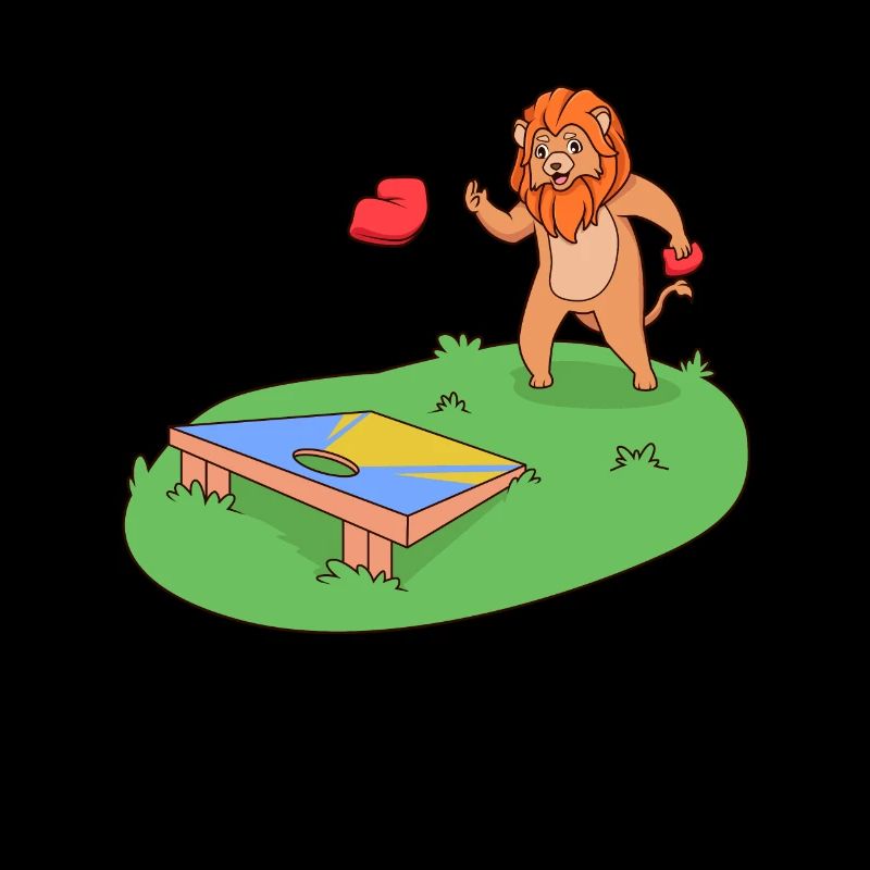 Lion joue cornhole