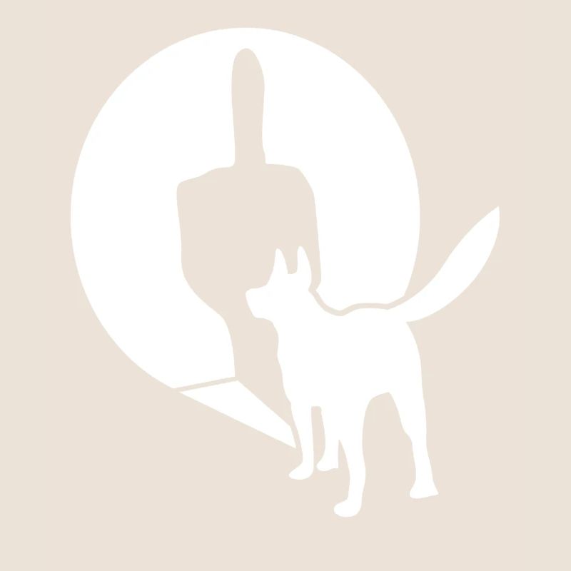 White Shepherd Middle Finger