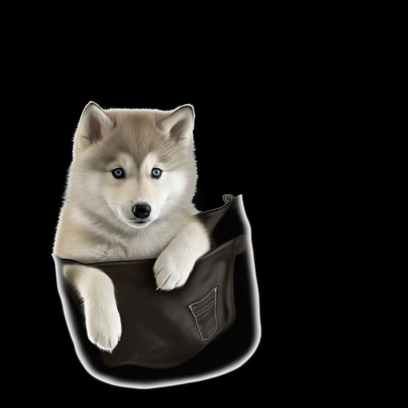 Mignon loup gris dans Pocket Funny Wolves Graphic