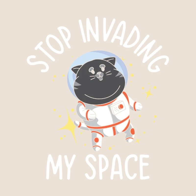 Astronaute de chat ronronnant dans l’espace