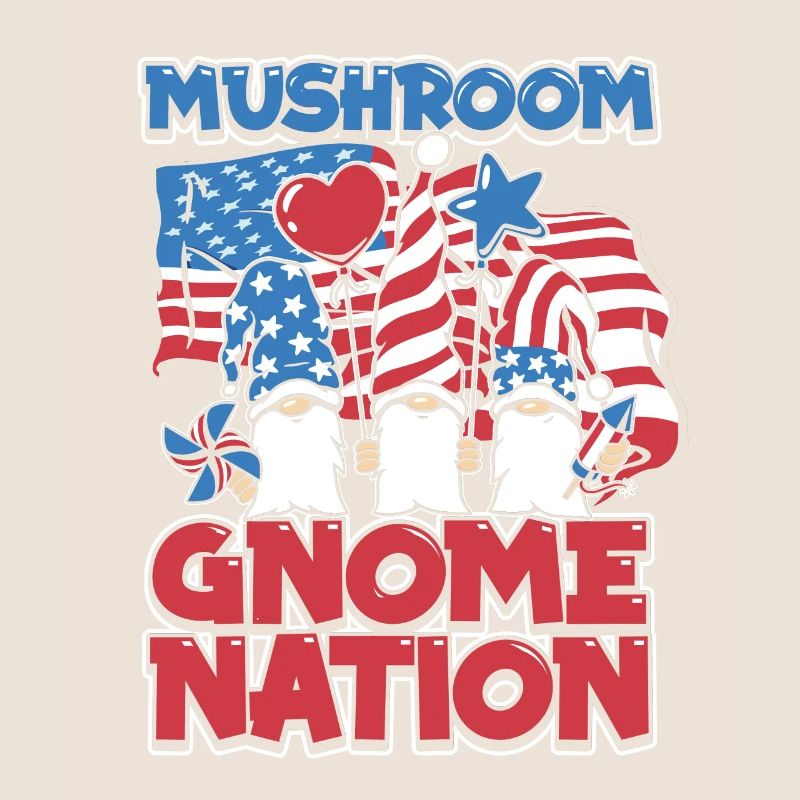 Champignons cueilleurs de champignons Drapeau américain Champignon nain