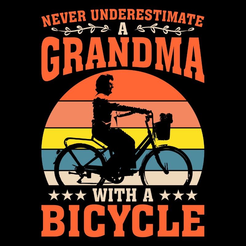 Granny With Bicycle Cycling Lovers Bicycle