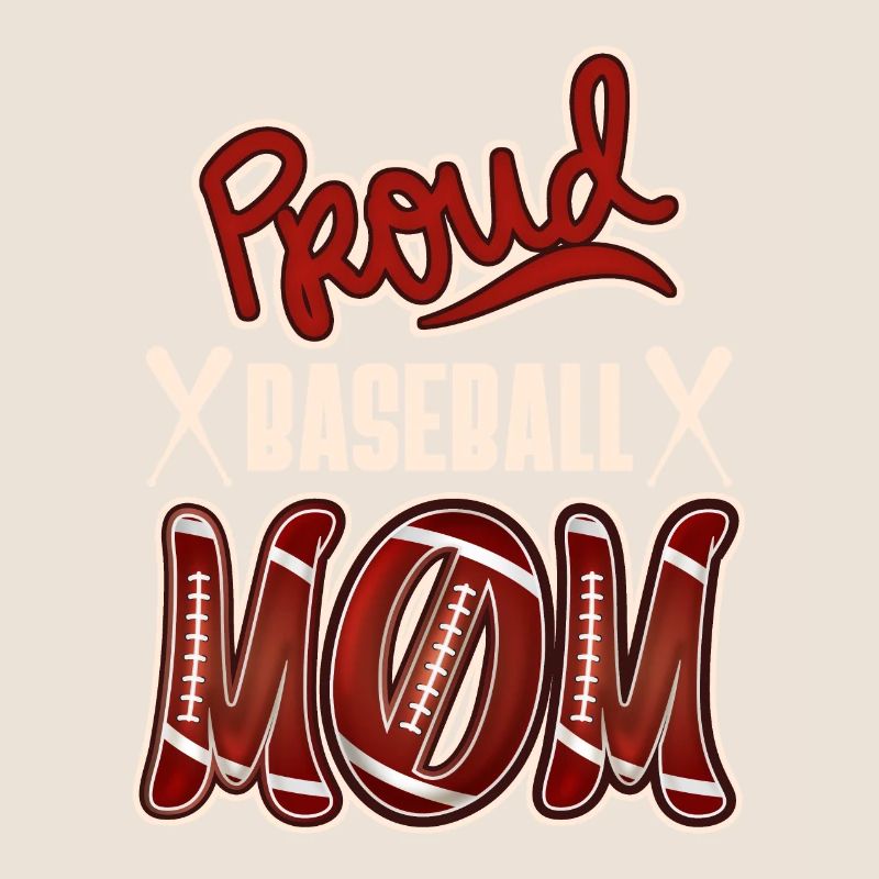 Fière maman de baseball, conception de baseball américain