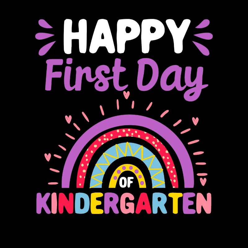 Froher erster Kindergartentag Regenbogen Zurück