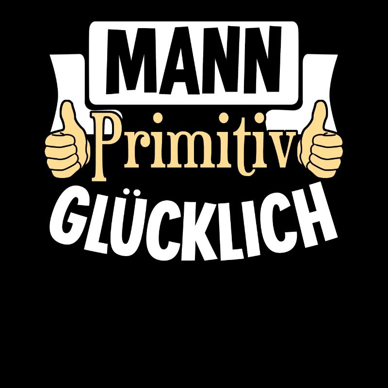 Mann primitiv glücklich