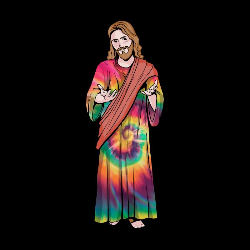 Jésus avec robe tie-Dye - Noël hippie