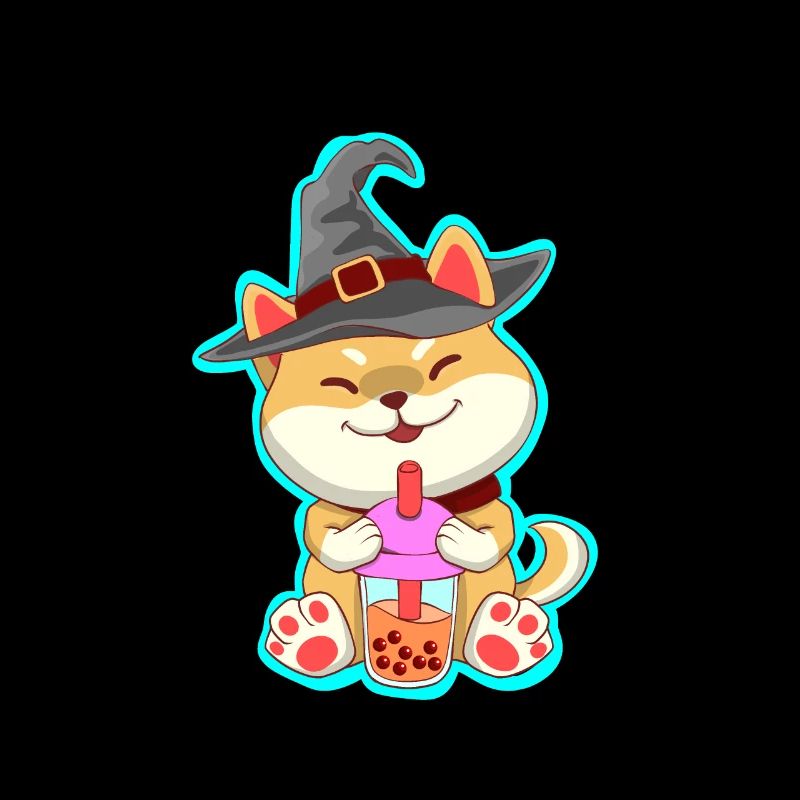 Halloween Cat Bubble Tea