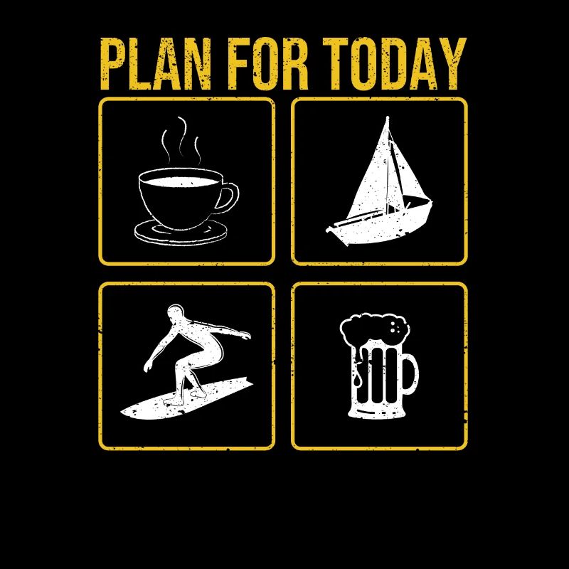 Plan für heute Kaffee Boot Welle Wakeboard Bier