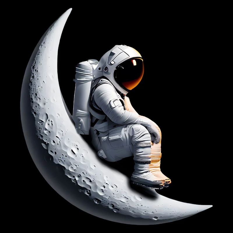 Astronaute en croissant de lune