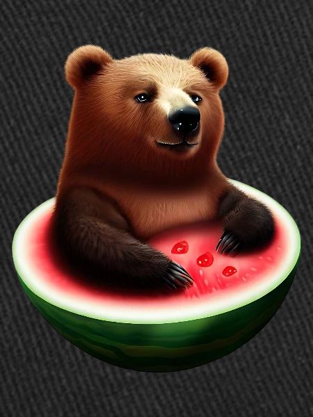 Bear in a watermelon
