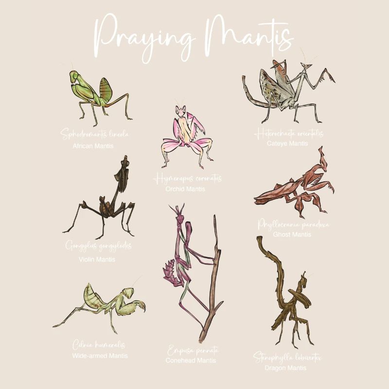 Praying mantis, insect collector, entomologist