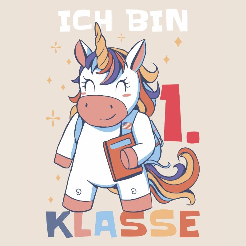 Ich bin 1. Klasse Einhorn Einschulung