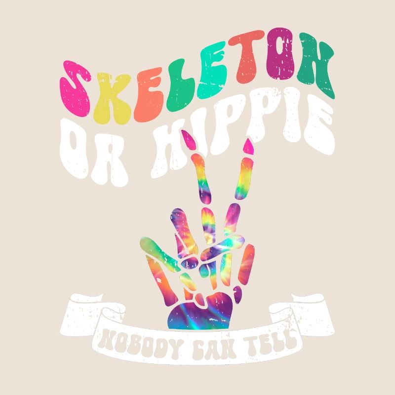 Skelett oder Hippie - Hippie Halloween