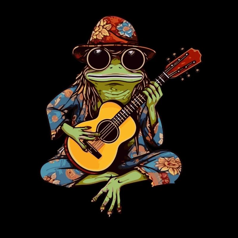 Hippie Frog Playing Guitar - Hippie Costume