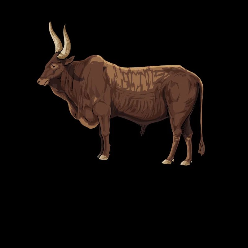 Drawing of an Ankole cow