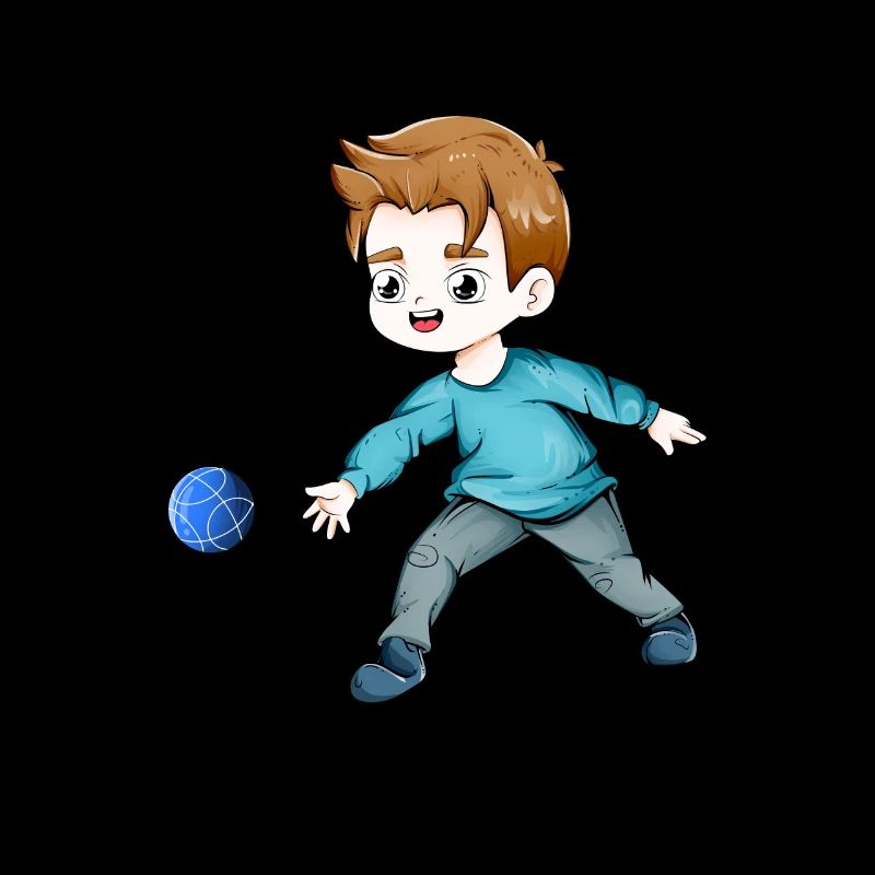 Boy playing Bocce Ball