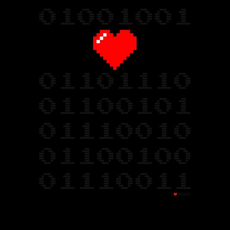 I Love Nerds tshirt - I Heart Nerds in Binary