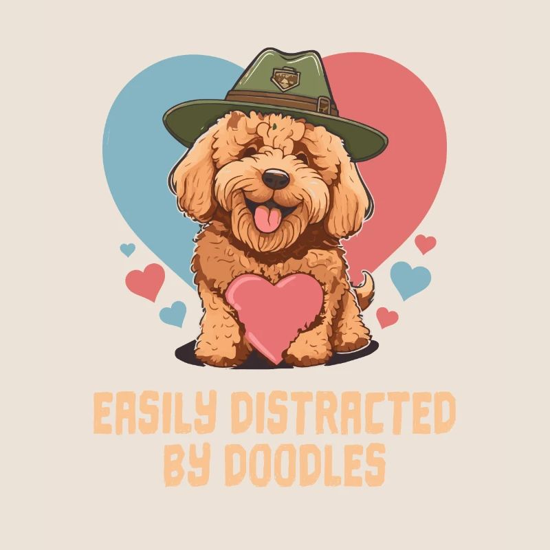 Easily Distracted By Doodles Goldendoodle Dad