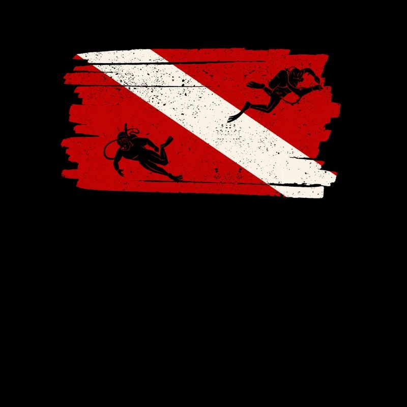 Drapeau de plongée Drôle de plongeur Amoureux de la plongée Océan