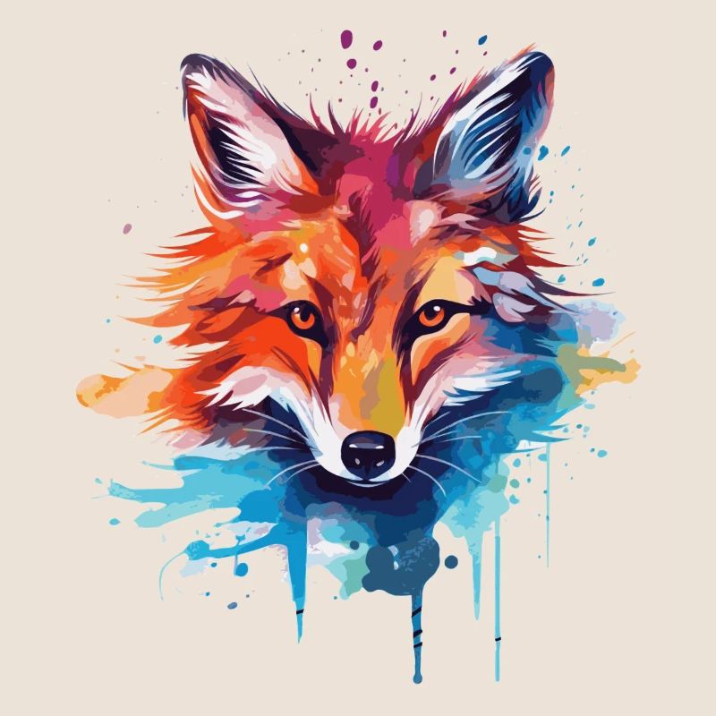 Renard aquarelle, Fox
