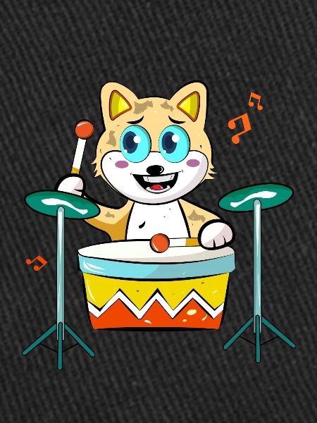 Cat Playing Drums