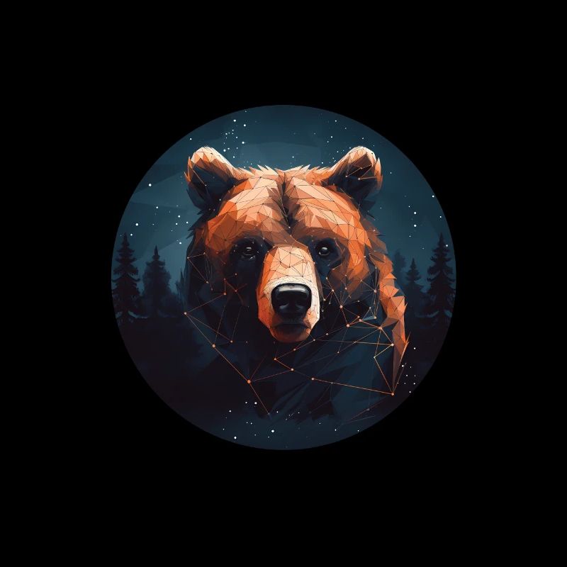 Illustration eines Bären Wald minimalistischen