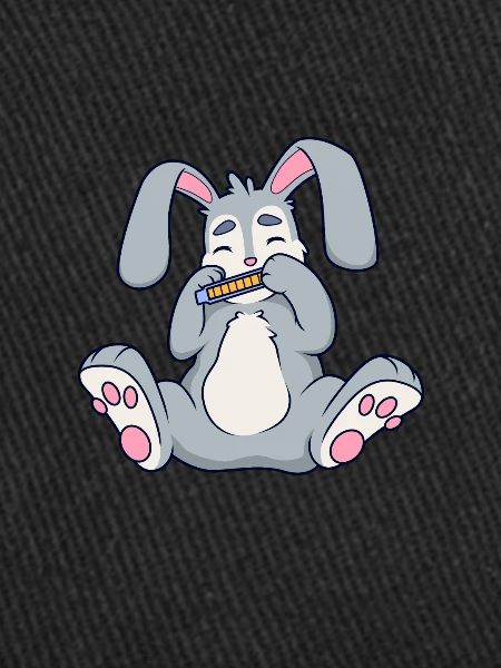 Rabbit plays harmonica
